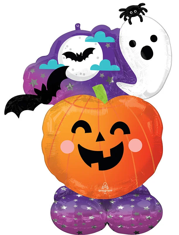 -Non-contact cat thermometer Ghost and Pumpkin Airloonz Standing Air-Filled Foil Balloon, 41 Inches, 1 Count -Non-contact cat thermometer Ghost and Pumpkin Airloonz Standing Air-Filled Foil Balloon, 41 Inches, 1 Count