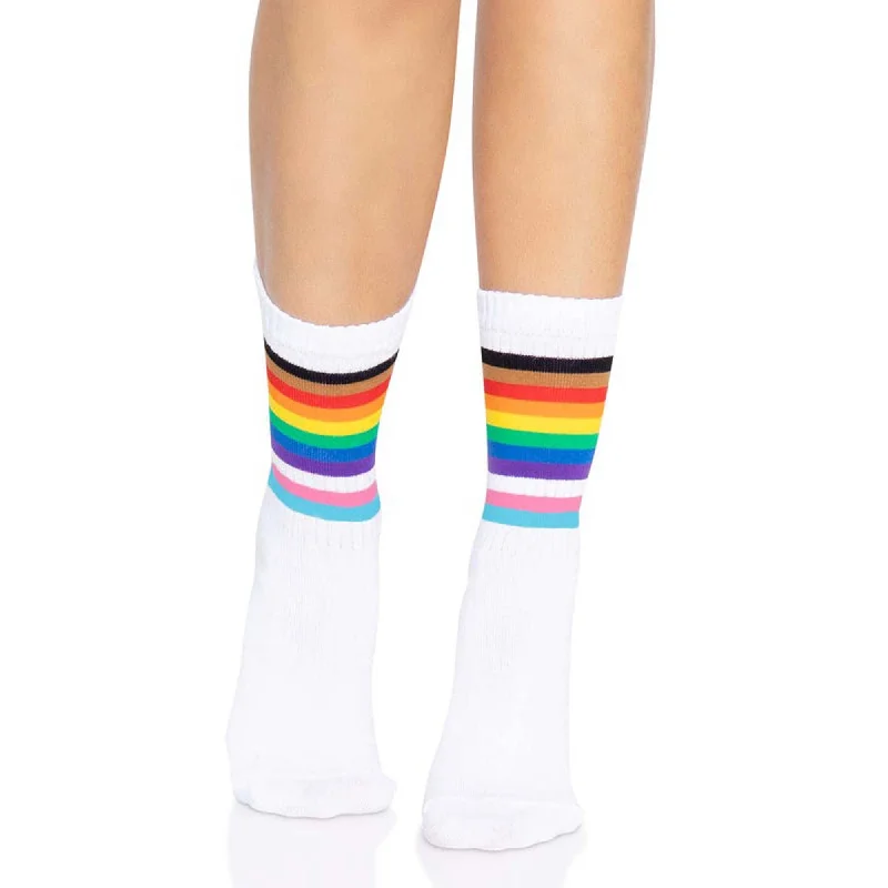 - Air box TSA certified check-in Rainbow Pride Crew Socks for Adult