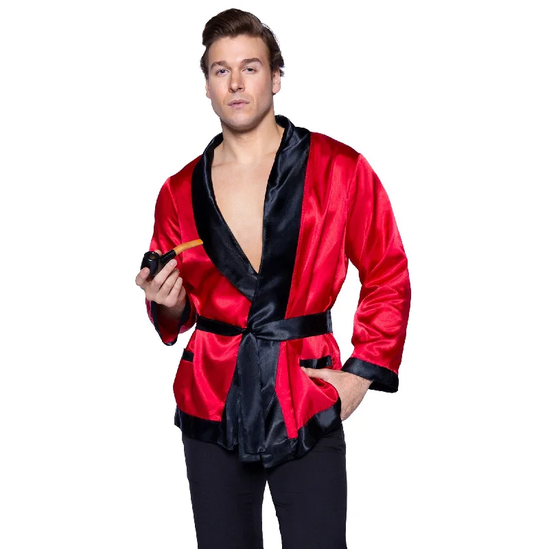 - Cat anti-jump window safety net Bachelor Costume for Adults, Red and Black Robe