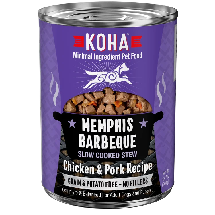 - Dog food recommendations for multi-dog householdsKOHA Grain & Potato Free Memphis Barbecue Slow Cooked Stew with Chicken & Pork Canned Dog Food - Dog food recommendations for multi-dog householdsKOHA Grain & Potato Free Memphis Barbecue Slow Cooked Stew with Chicken & Pork Canned Dog Food