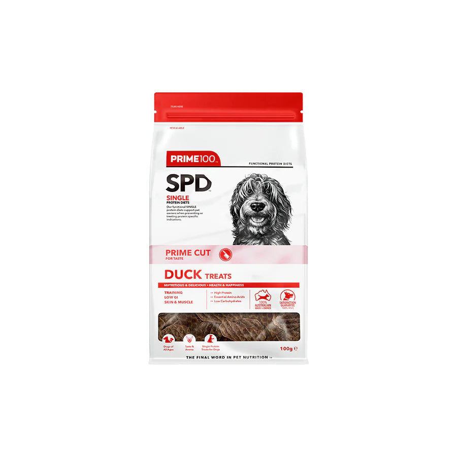 Prime 100 SPD Prime Cut Duck Single Protein Dog Treats 100g