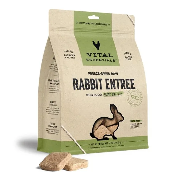 Vital Essentials Freeze-Dried Raw Rabbit Entree for Dogs - Mini Patties