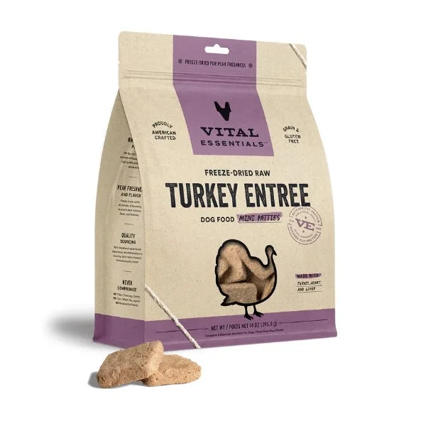 Vital Essentials Freeze-Dried Raw Turkey Entree for Dogs - Mini Patties