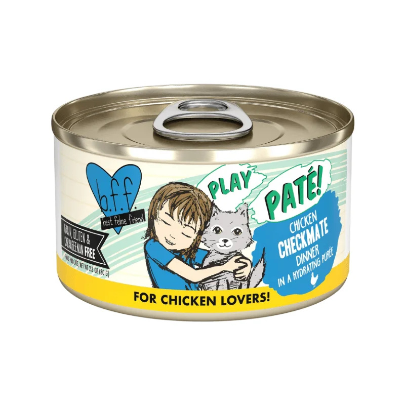 Canned Cat Food - BFF PLAY Paté - Checkmate - Chicken Dinner in a Hydrating Purée