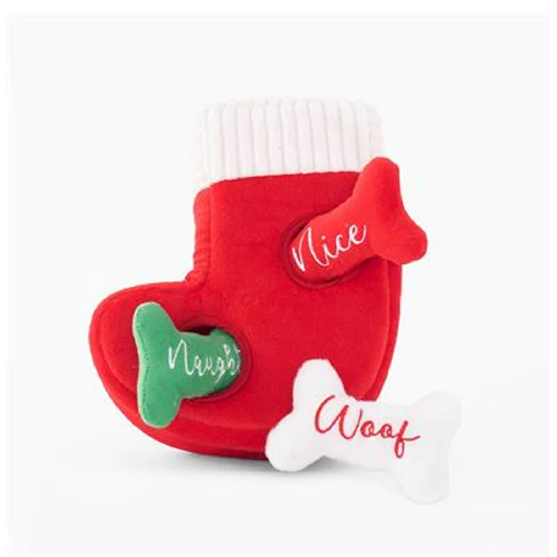 Naughty or Nice Stocking Dog Toy