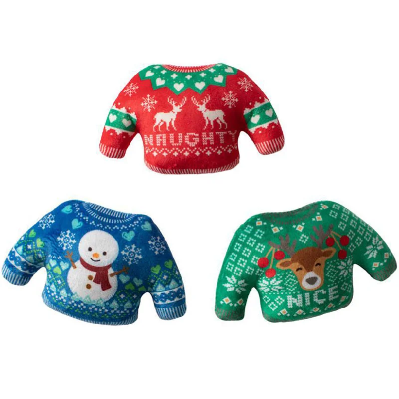 Ugly Sweater Holiday Dog Toy Set